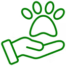Ikona znázorňující péči o zdraví, kondici a vitalitu zvířat